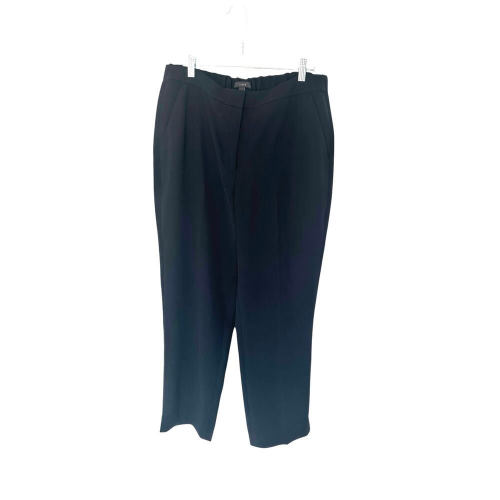 J.Crew Black‎ Office Work Career Business Matte Crepe Pull On Easy Pant Size 12